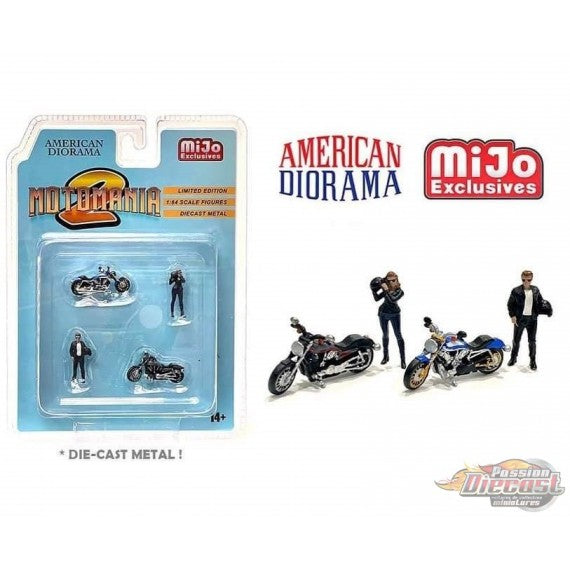 MiJo Exclusives Moto Mania 2 American Diorama Limited Edition 1/64 Scale Figures Diecast Metal