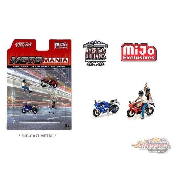 MiJo Exclusives Moto Mania American Diorama Limited Edition 1/64 Scale Figures Diecast Metal