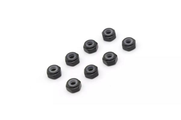 MZW128BK Kyosho 2mm Aluminum Ny-Lock Nuts (Black) (8)