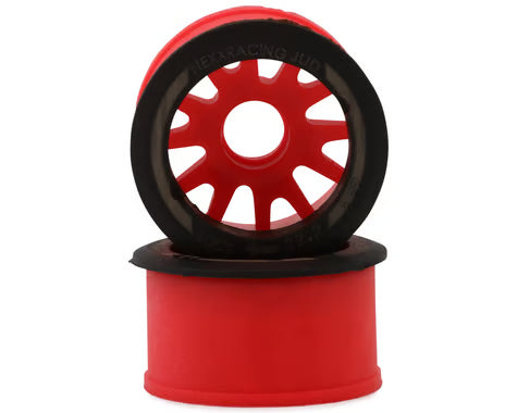 NXUSA-EVO-R-0-R NEXX Racing Mini-Z RWD "JUD" EVO Rear Threaded Side-Wall Carbon Fiber Rims (0mm Offset) (Red) (2)