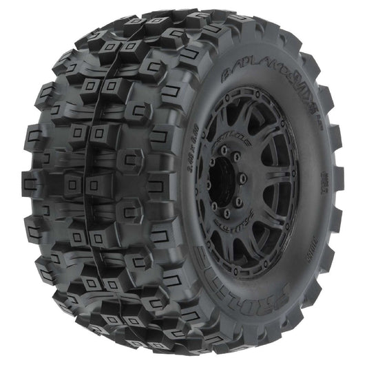 PRO1016610 Pro-Line Badlands MX38 HP Belted 3.8" Pre-Mounted Truck Tires (2) (Black) (M2) w/Raid Wheels