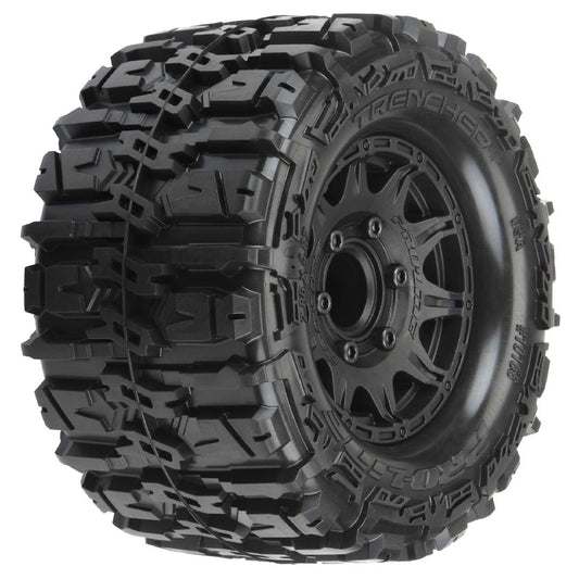 PRO1016810 Pro-Line Trencher 2.8" BELTED Tires on Black Rem Hex Wheels (2)