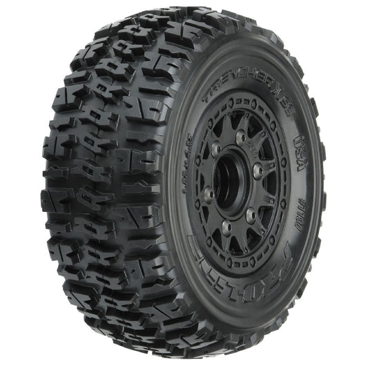 PRO119010 Pro-Line Trencher X 2.2"/3.0" Tires on Black Rem Hex Wheels (2)