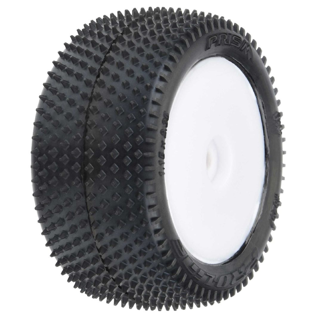 PRO829713 Pro-Line Prism Carpet Mini-B Tires on White Wheels (2)