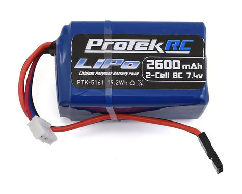 PTK-5161 ProTek RC LiPo Hump/Short Receiver Battery Pack (Kyosho/Tekno) (7.4V/2600mAh) (w/Balancer Plug)
