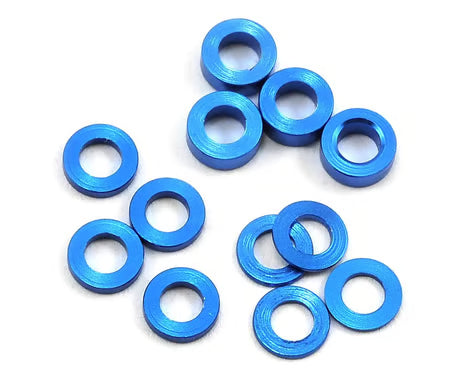 PTK-8371 ProTek RC Aluminum Ball Stud Washer Set (Blue) (12) (0.5mm, 1.0mm & 2.0mm)