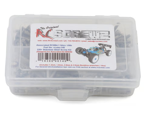 RCZASC140 RC Screwz Team Associated RC8B4.1 Nitro Stainless Steel Screw Kit