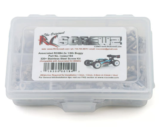 RCZASC194 RC Screwz Team Associated RC8B4.2e 1/8 Electric Buggy Stainless Steel Screw Kit