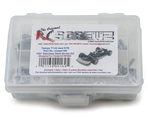 RCZTAM169 RC Screwz Tamiya TT-02 RTR Stainless Steel Screw Kit