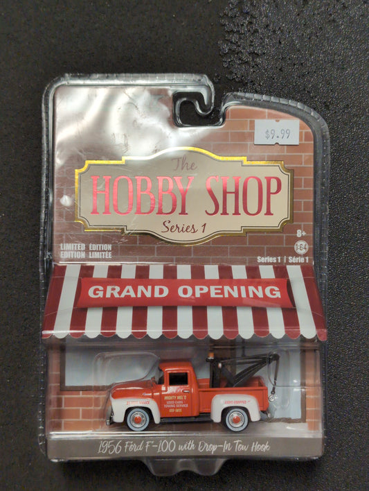 97010 Greenlight Collectibles The Hobby Shop Series 1 Limited Edition 1956 Ford F-100 with Drop-In Tow Hook 1/64 Diecast