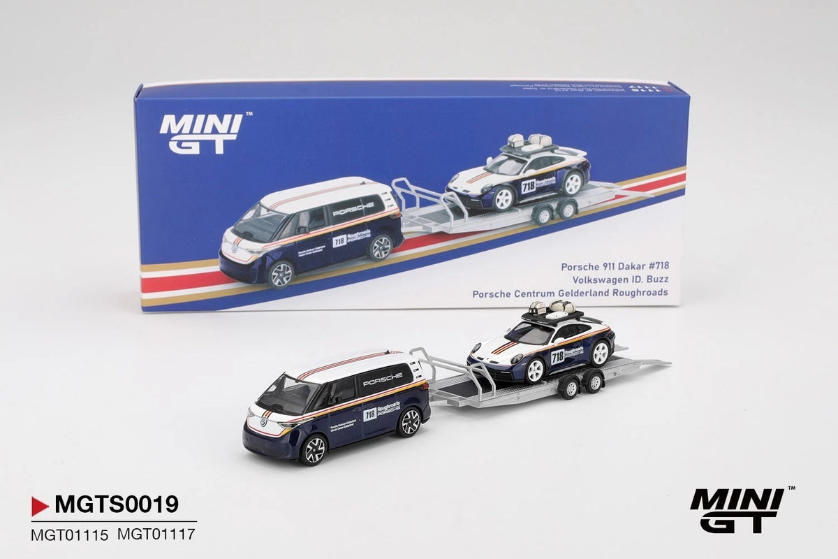 HE MGTS0019 Mini GT 1115/1117 Porsche 911 Dakar #718 Volkswagen ID. Buzz Porsche Centrum Gelderland Roughroads