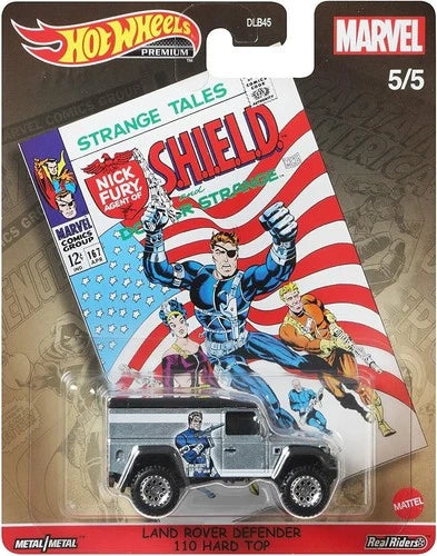 Hot Wheels Premium Marvel Pop Culture #5 Land Rover Defender 110 Hard Top Silver