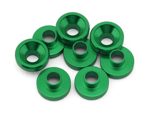 REEFS49 Reefs RC Aluminum Countersunk Servo Washers (Green) (8)