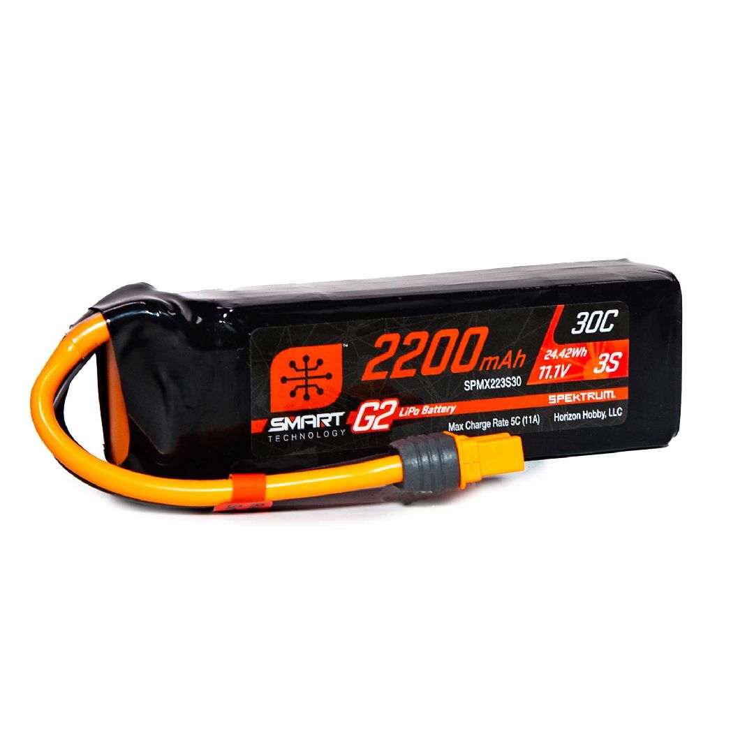 SPMX223S30 Spektrum 2200mAh 3S 11.1V Smart G2 LiPo 30C IC3