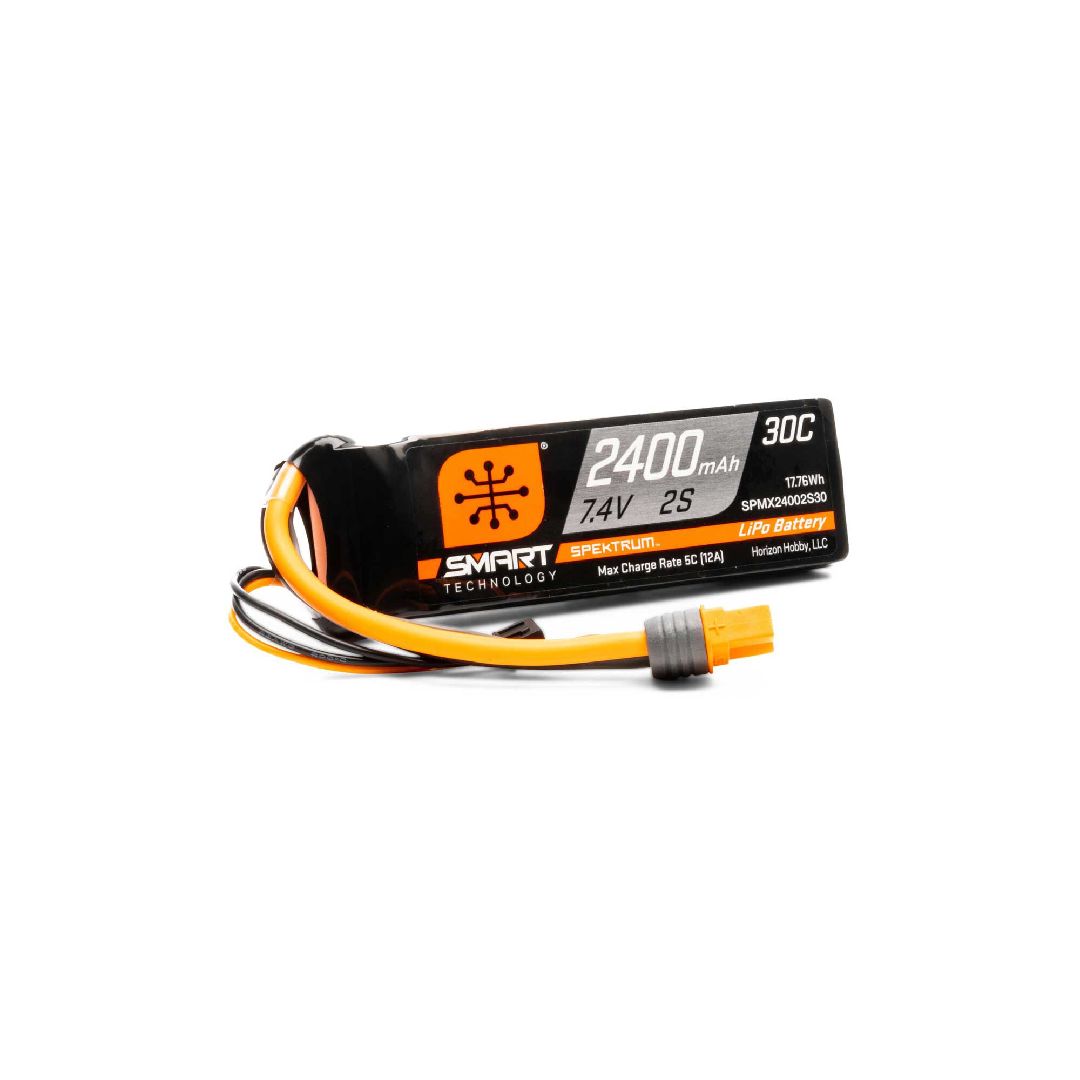 SPMX24002S30 Spektrum 2400mAh 2S 7.4V Smart G1 30C LiPo IC3