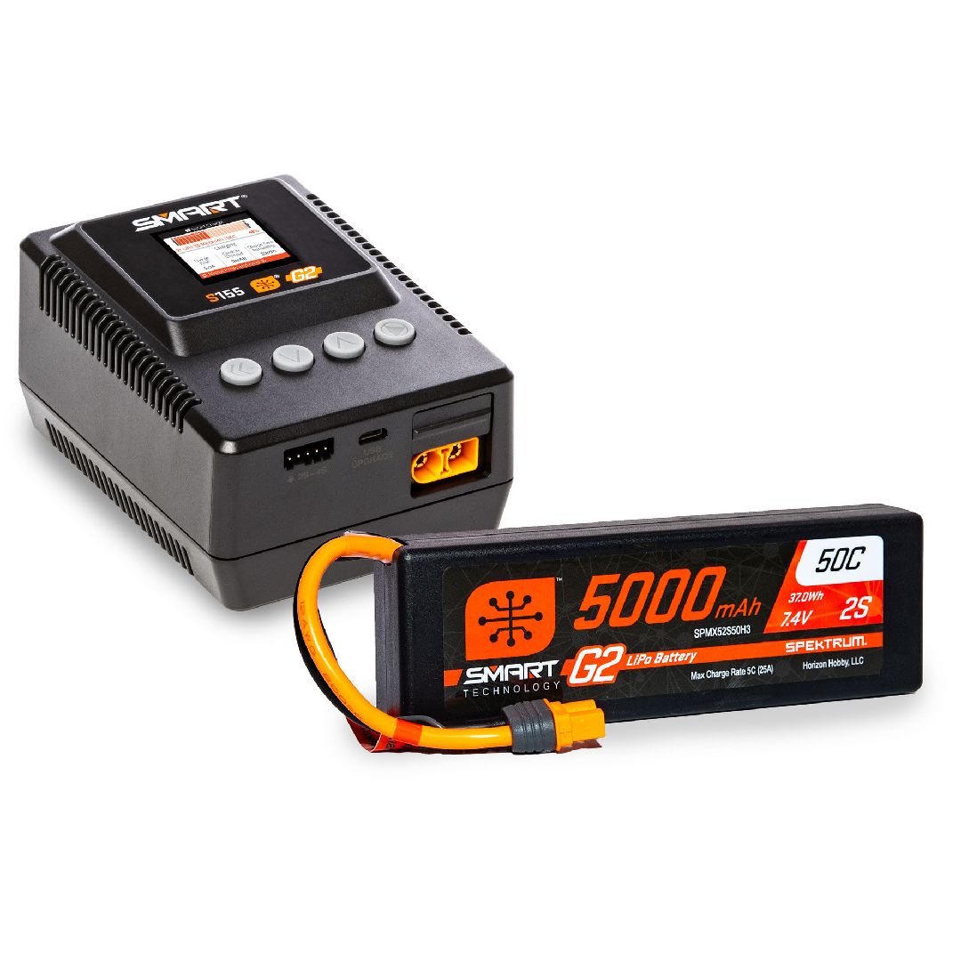 SPMXBCB1 Spektrum Powerstage Surface Bundle: 5000mAh 2S IC3 & S155