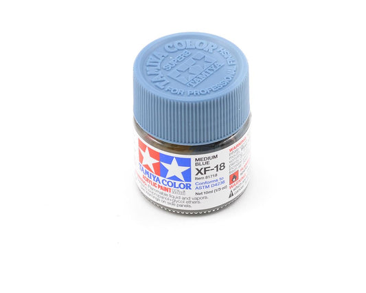 81718 Tamiya XF-18 Flat Medium Blue Acrylic Paint (10ml)