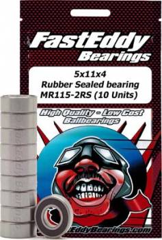 Fast Eddy Sealed Bearing Set Rubber 5x11x4 MR115-2RS (10)