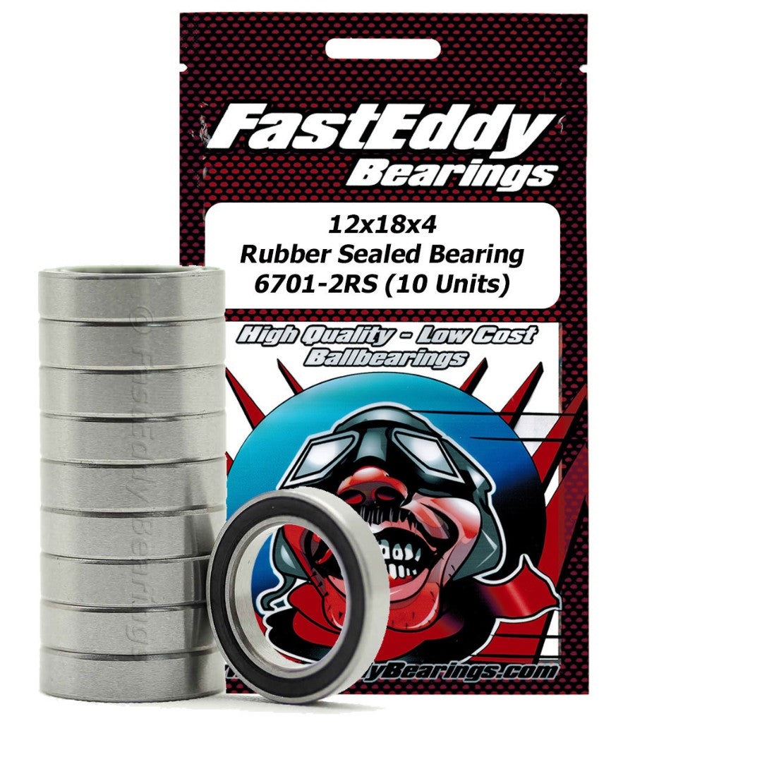 TFE270 Fast Eddy 12x18x4 Rubber Sealed Bearings 6701-2RS (10)