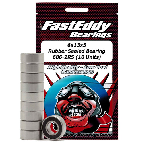 TFE277 Fast Eddy 6x13x5 Rubber Sealed Bearings 686-2RS (10)