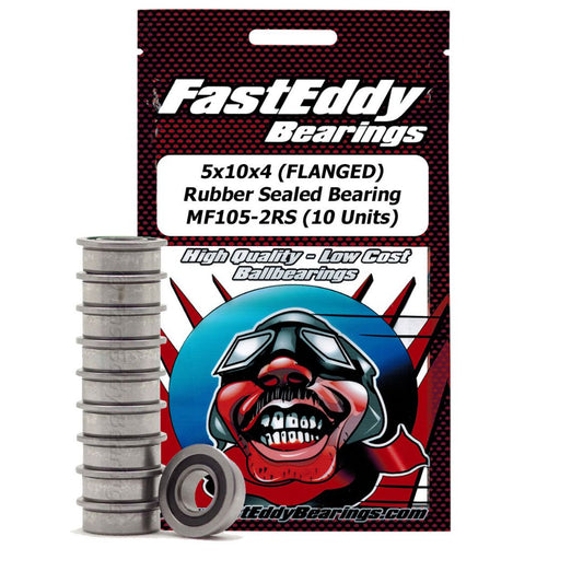 TFE296 Fast Eddy 5x10x4mm Flanged Rubber Seal Bearings (10)