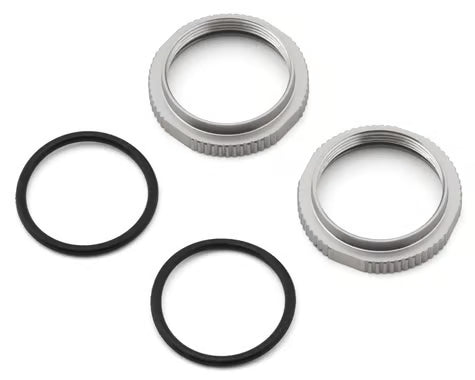 TKR6013BX Tekno RC 16mm Aluminum Low Profile Shock Collars (Clear) (2)