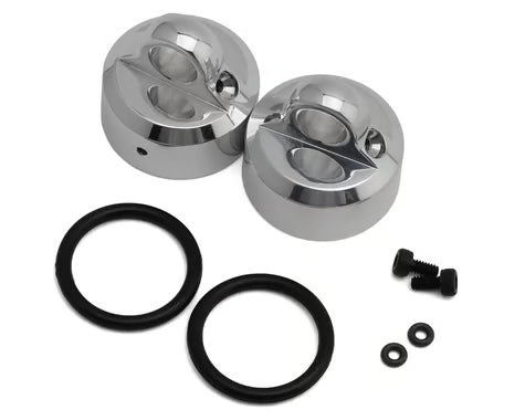 TKR8702X Tekno RC Polished Aluminum Shock Caps (2) (Emulsion/Vented/Non-Vented)