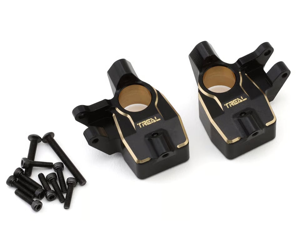 TLHTSCX10_III-35 Treal Hobby Axial SCX10 III Brass Front Inner Portal Covers (60g)