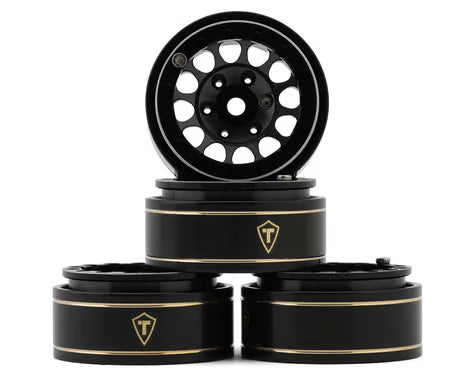 TLHTSCX24-240 Treal Hobby Type I 1.0" Classic 12-Spoke Beadlock Wheels (Black) (4) (27.2g)