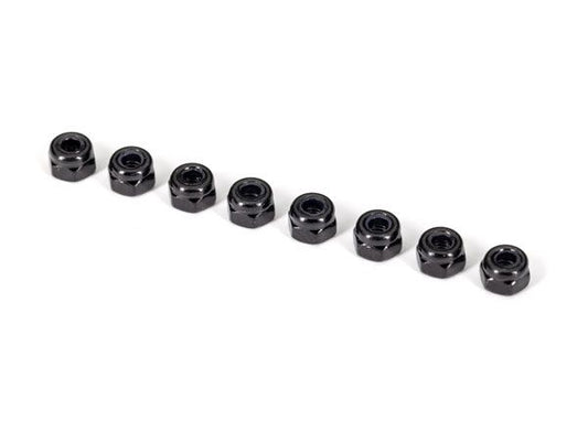 TRA2745X Traxxas 3mm Nylon Locking Nuts (Black) (8)