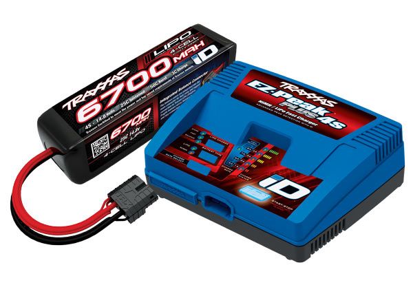 TRA2998 Traxxas Completer Pack: 6700mAh 4S iD & EZ-Peak Plus 4S