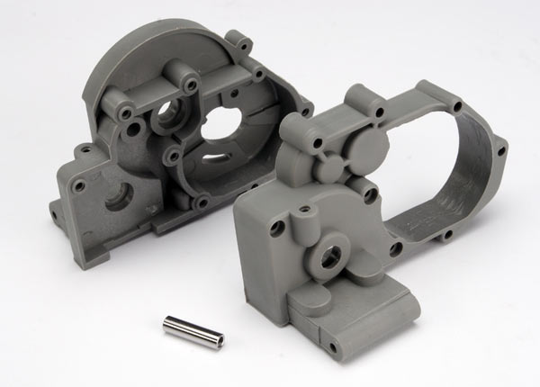 TRA3691A Traxxas Gearbox Halves w/Idler Shaft (Gray)