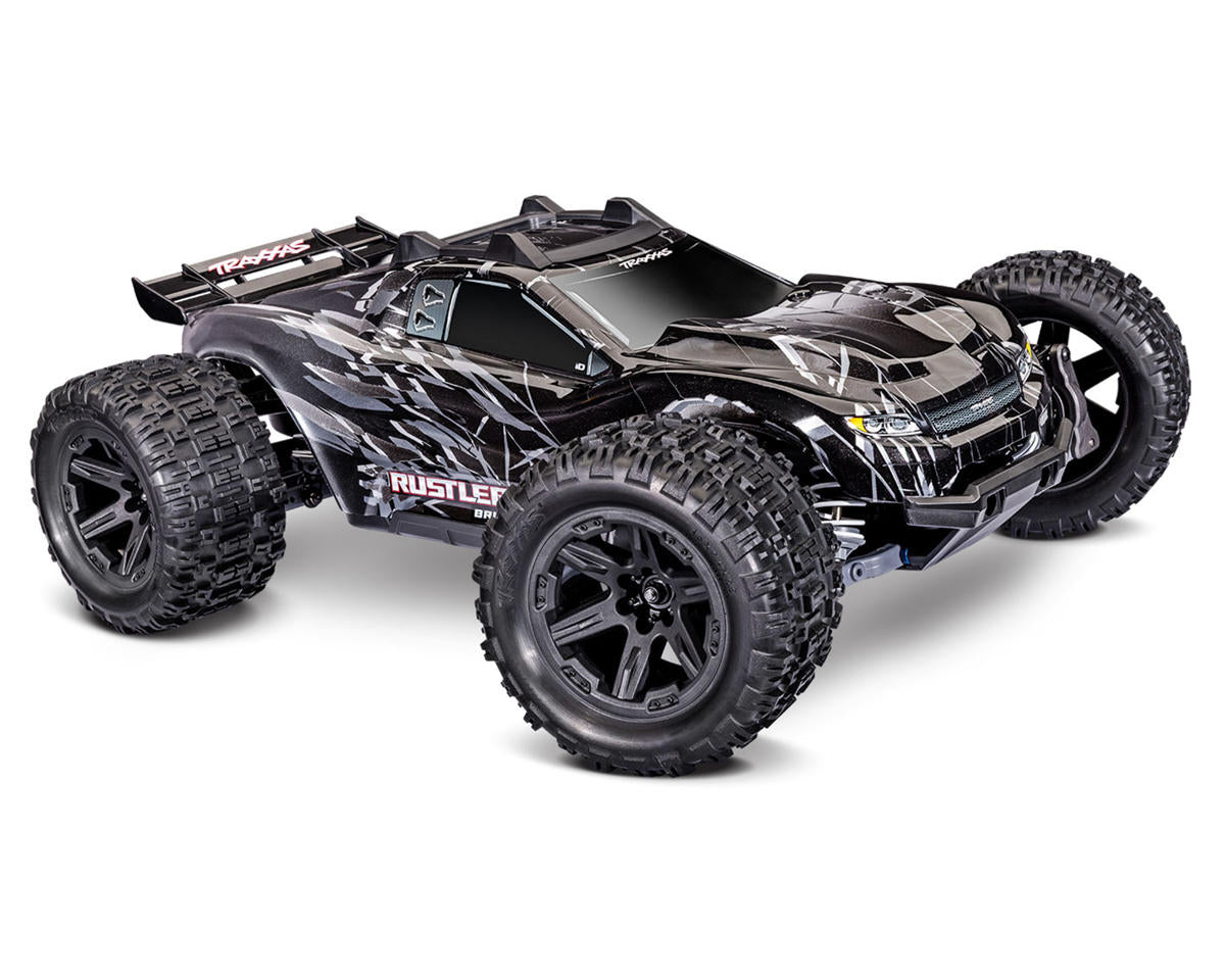 TRA67464-4BLACK Traxxas Rustler 4x4 VX3 1/10 RTR 4WD Brushless Stadium Truck (Black) w/VX3 ESC, TQi Sport 2.4GHz Radio & TSM