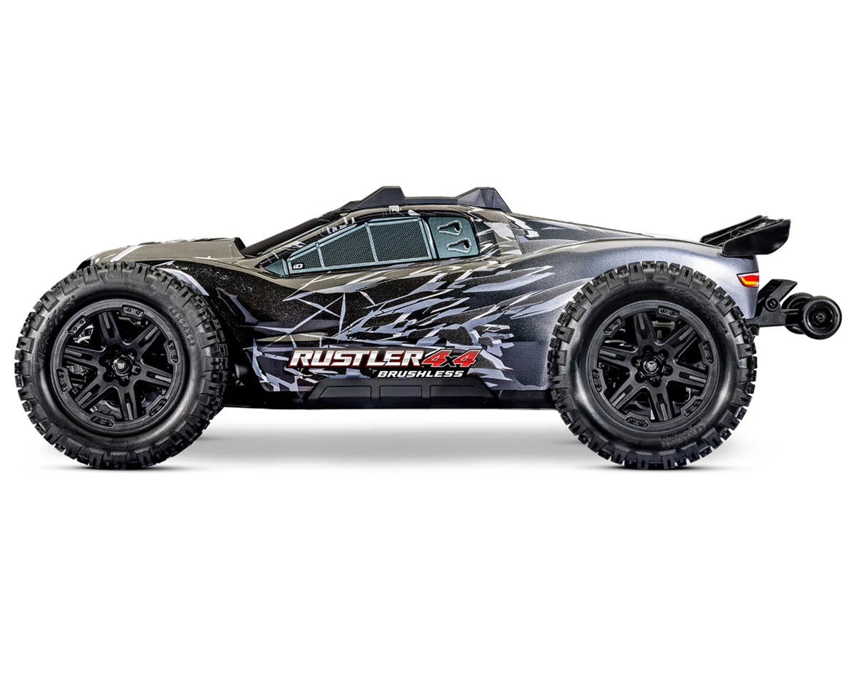 TRA67464-4BLACK Traxxas Rustler 4x4 VX3 1/10 RTR 4WD Brushless Stadium Truck (Black) w/VX3 ESC, TQi Sport 2.4GHz Radio & TSM