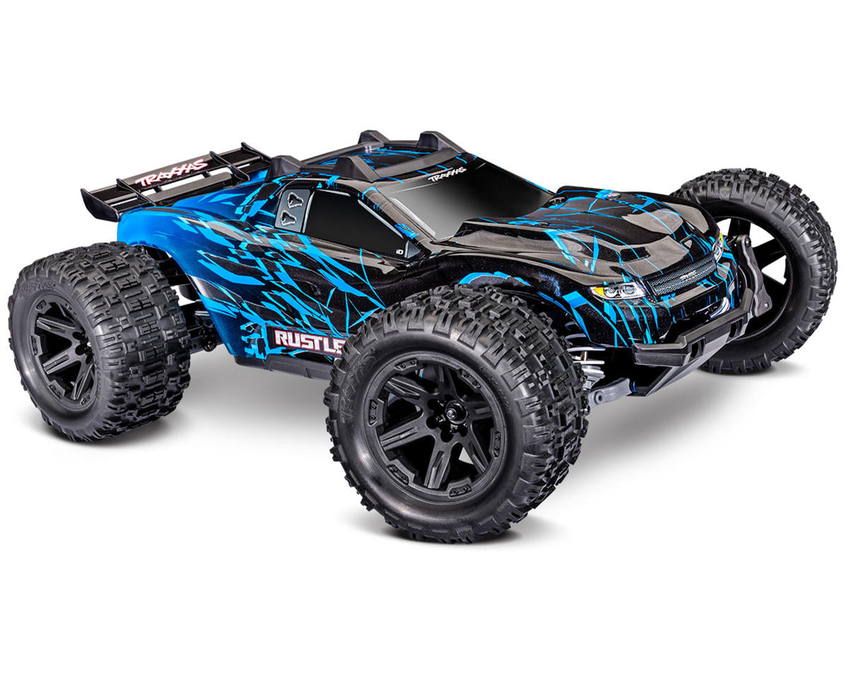 TRA67464-4BLUE Traxxas Rustler 4x4 VX3 1/10 RTR 4WD Brushless Stadium Truck (Blue) w/VX3 ESC, TQi Sport 2.4GHz Radio & TSM