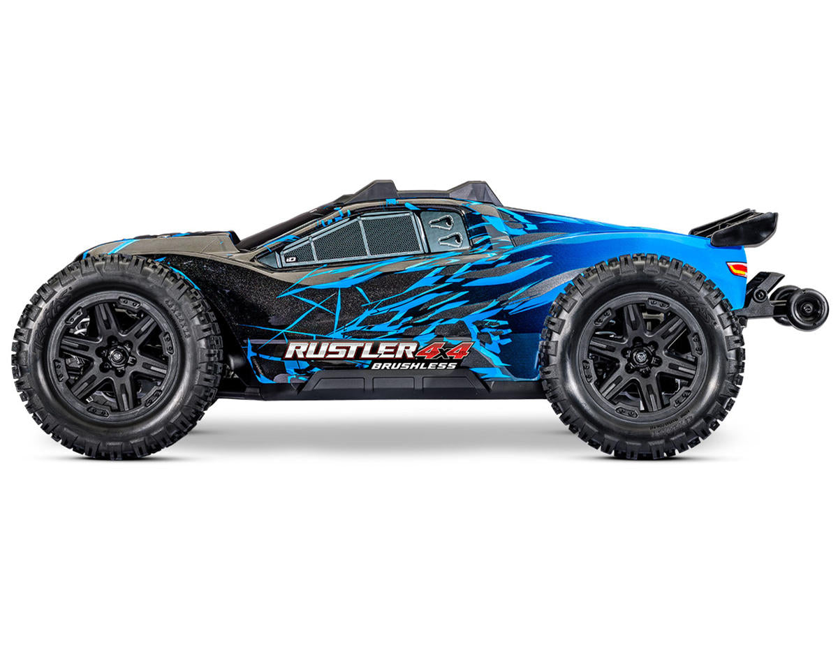 TRA67464-4BLUE Traxxas Rustler 4x4 VX3 1/10 RTR 4WD Brushless Stadium Truck (Blue) w/VX3 ESC, TQi Sport 2.4GHz Radio & TSM