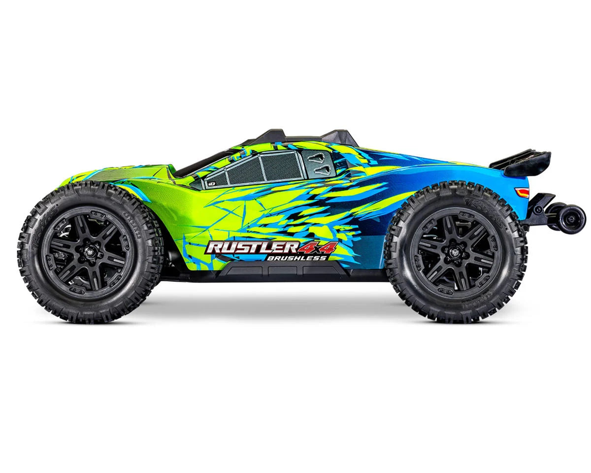 TRA67464-4GREEN Traxxas Rustler 4x4 VX3 1/10 RTR 4WD Brushless Stadium Truck (Green) w/VX3 ESC, TQi Sport 2.4GHz Radio & TSM