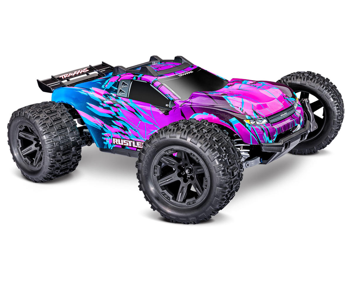 TRA67464-4PURPLE Traxxas Rustler 4x4 VX3 1/10 RTR 4WD Brushless Stadium Truck (Purple) w/VX3 ESC, TQi Sport 2.4GHz Radio & TSM