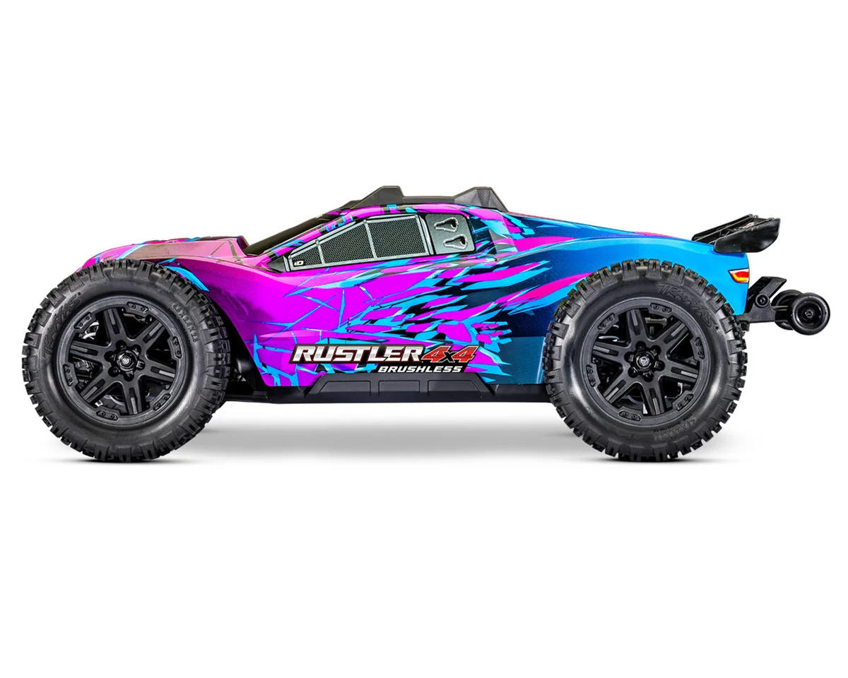 TRA67464-4PURPLE Traxxas Rustler 4x4 VX3 1/10 RTR 4WD Brushless Stadium Truck (Purple) w/VX3 ESC, TQi Sport 2.4GHz Radio & TSM