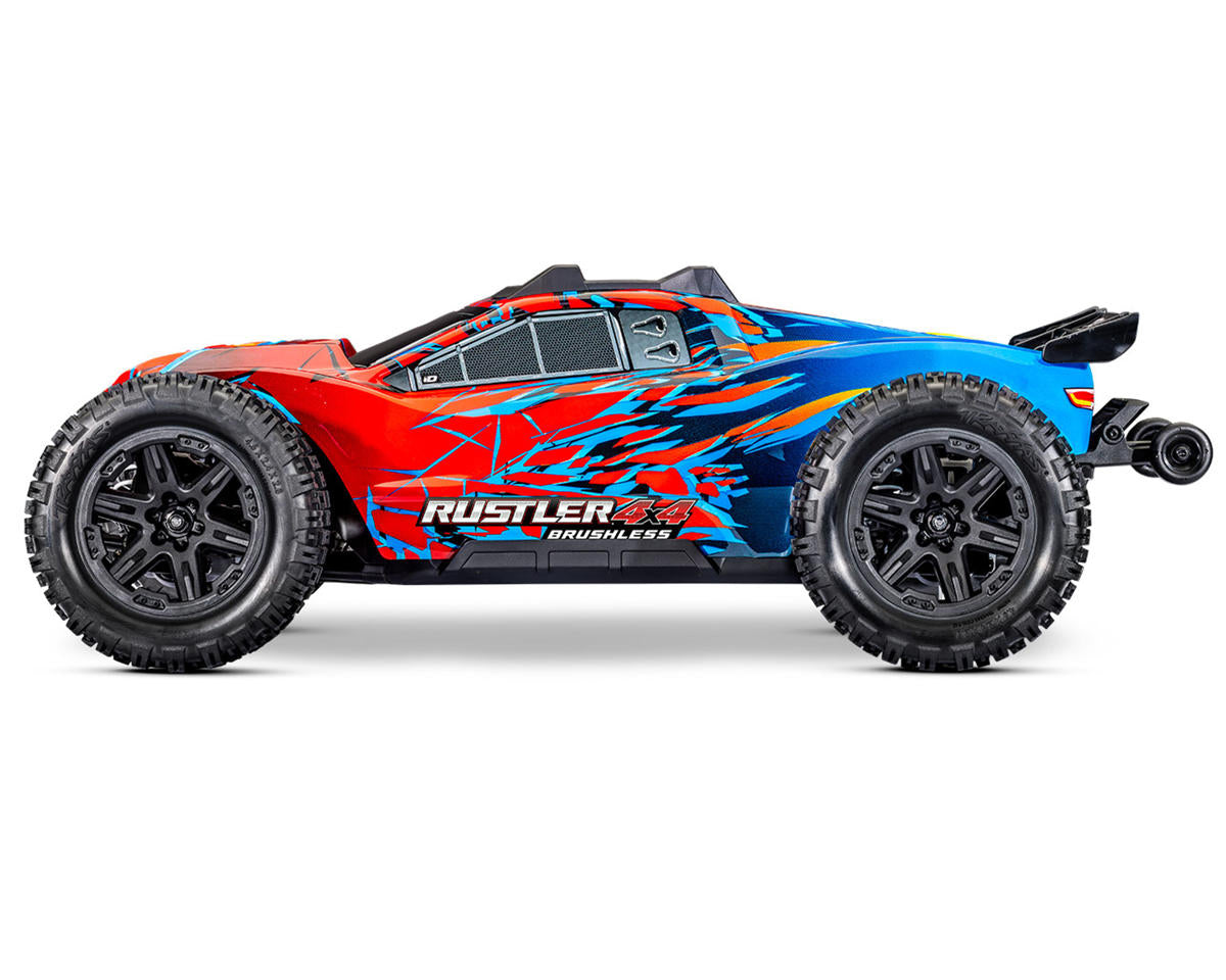 TRA67464-4RED Traxxas Rustler 4x4 VX3 1/10 RTR 4WD Brushless Stadium Truck (Red) w/VX3 ESC, TQi Sport 2.4GHz Radio & TSM