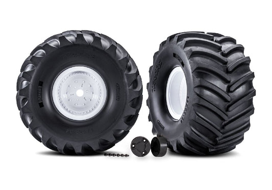 TRA7689 Traxxas Assembled T&W Terra Groove Tire L&R - White Wheel