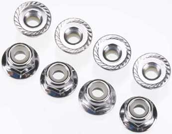 TRA3647 Traxxas 4mm (M4) Nylon Locking Wheel Nuts Serrated Flanged