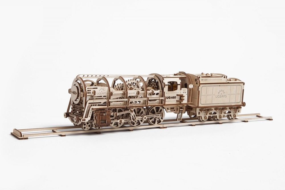 UGR70012 UGears Steam Locomotive With Tender - 443 pieces