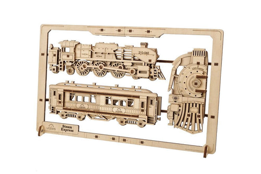 UGR70207 Ugears Steam Express Train 2.5D Puzzle - 79 Pieces