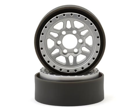 VPS08191 Vanquish Products Battle Born Kilo 1.9" Beadlock Crawler Wheels (Clear) (2)